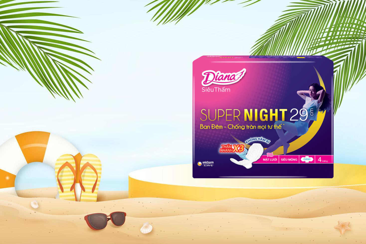 Băng Vệ Sinh Diana Super Night 29cm
