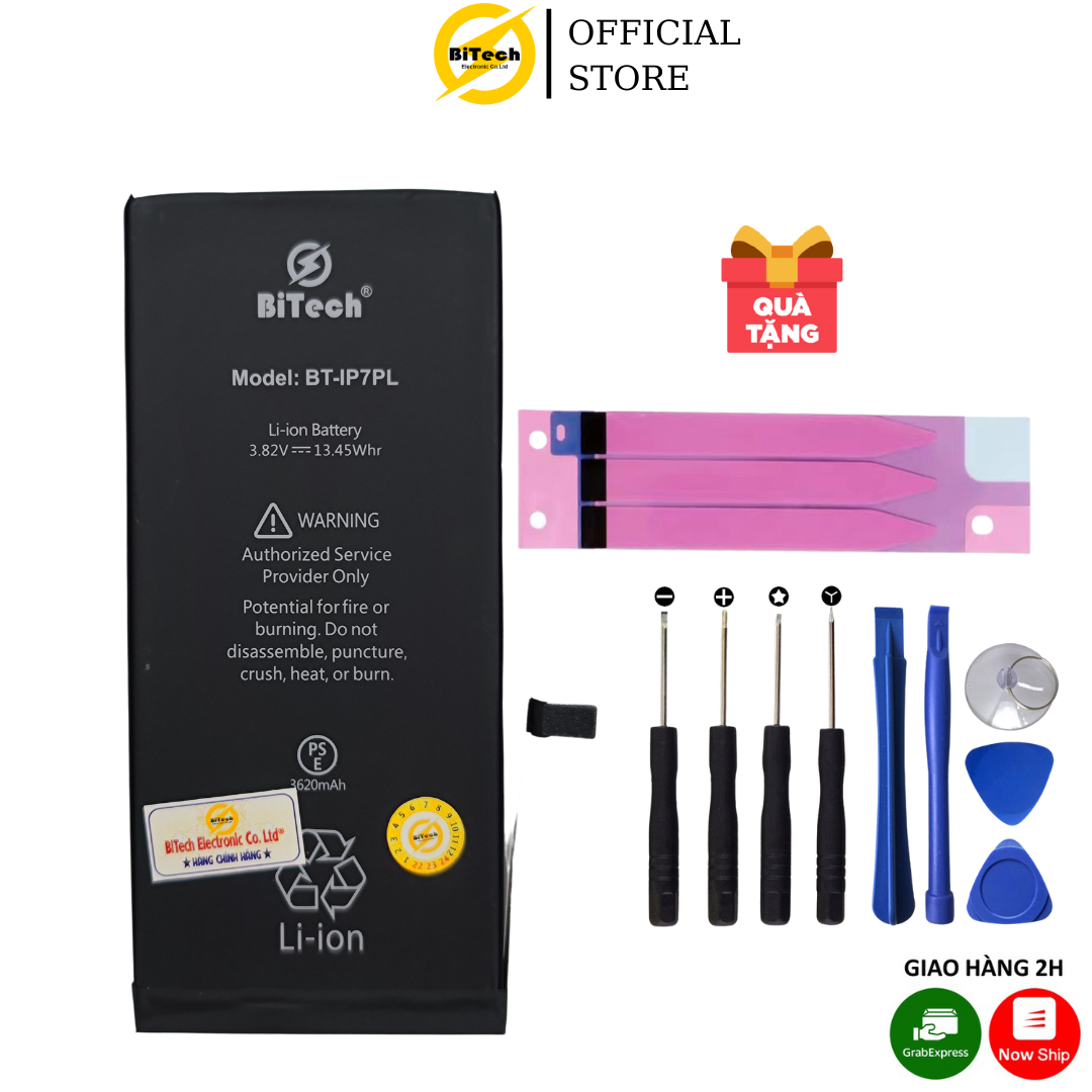 Pin điện thoại dung lượng cao BITECH BT-7PLUS ( dung lượng 3620 mAh )(Tặng bộ vít mở + Seal dán pin)