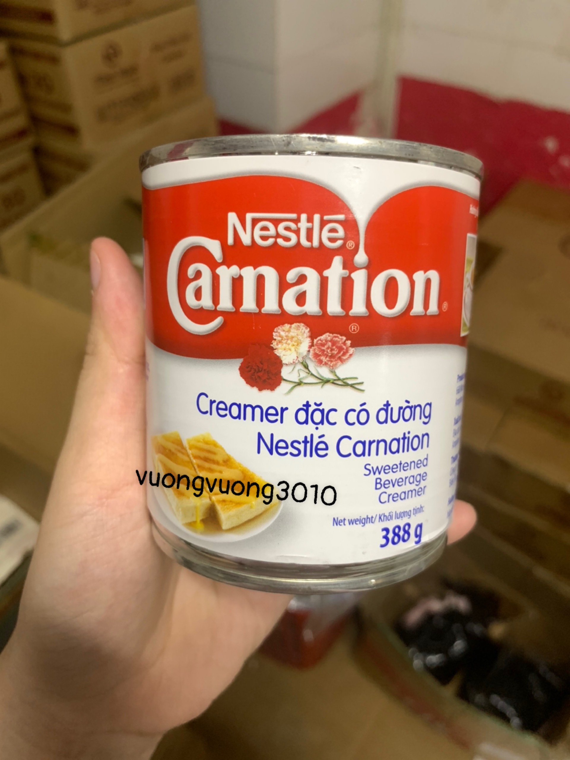 Sữa Nước Béo và Sữa Đặc Carnation ( sữa ba bông ) Thái Lan Lon 385g