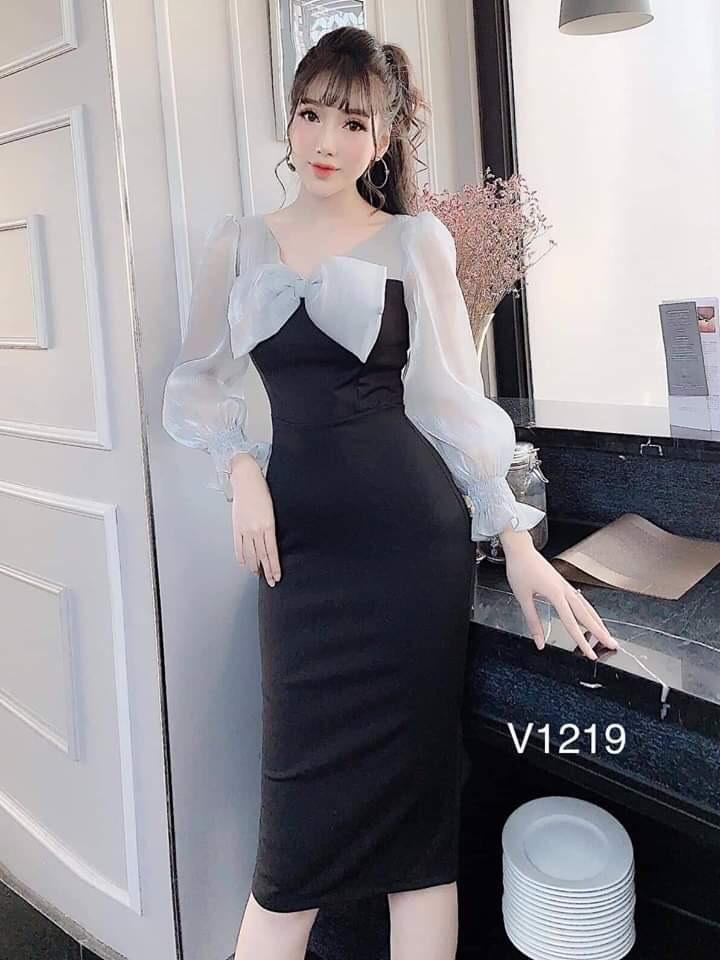 Đầm ôm body công chúa nơ cao cấp