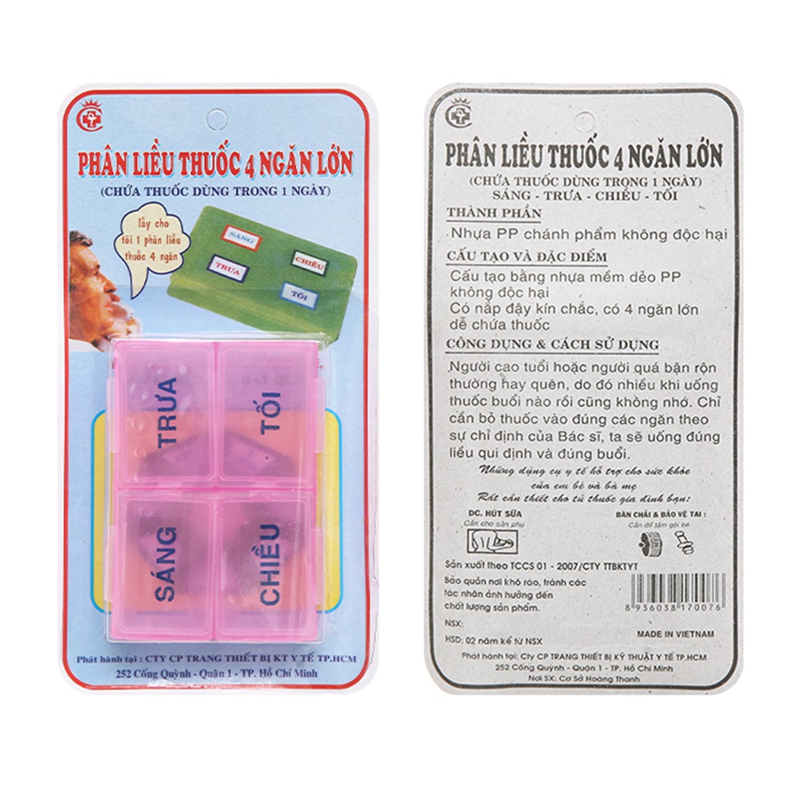 Dụng cụ phân liều thu ốc 4 ngăn lớn (Hàng Việt Nam)
