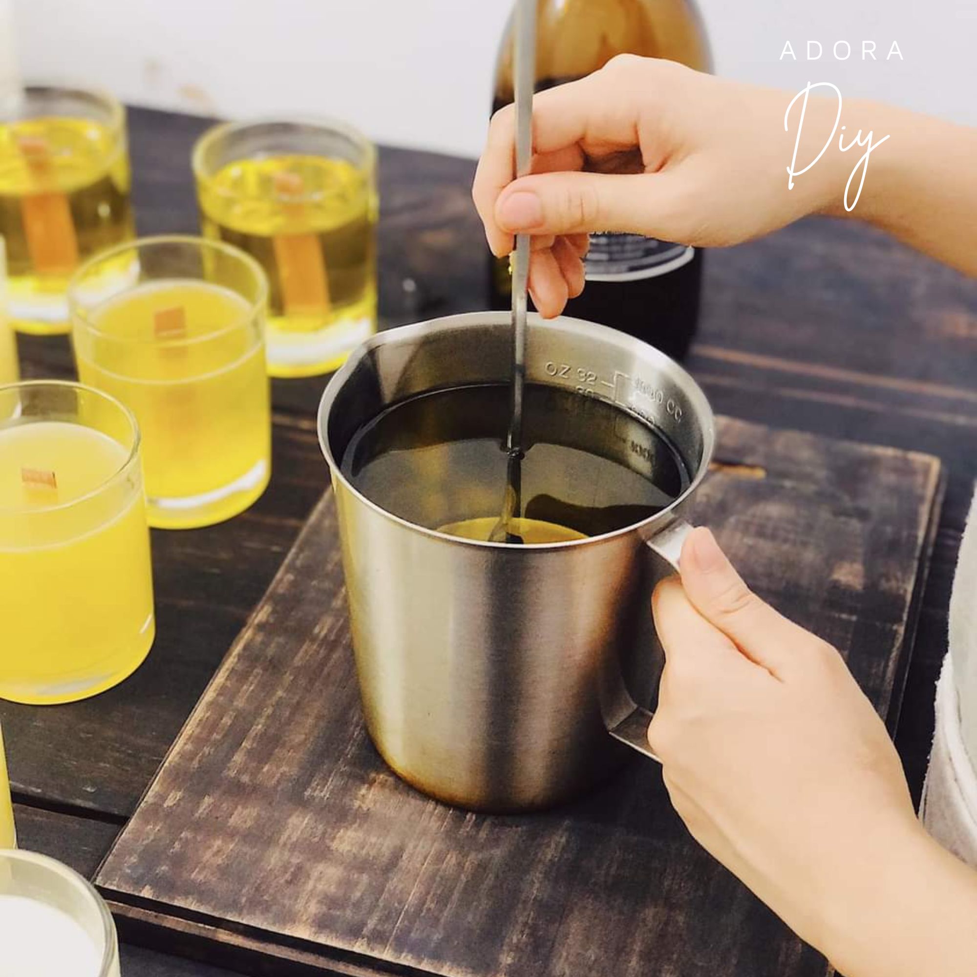 Bộ dụng cụ tự làm nến thơm ADORA - 10 món