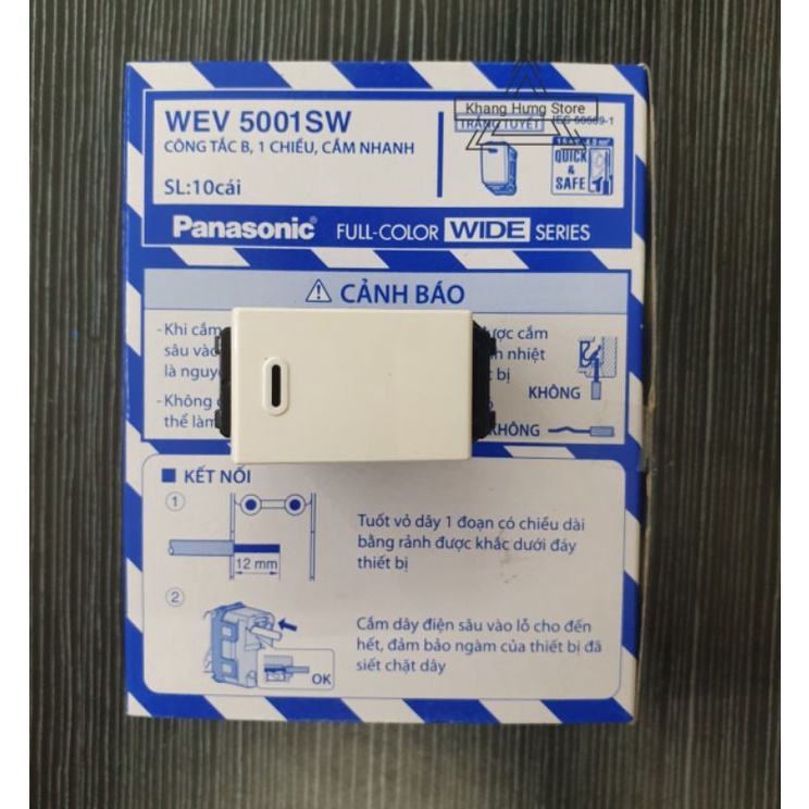 Công tắc 1 chiều, 2 chiều Panasonic Wide WEV5001SW , WEV5002SW (1 Hạt)