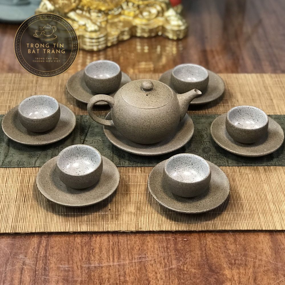 Bộ ấm trà đạo hồng sa bát tràng thủy bình ahs 28