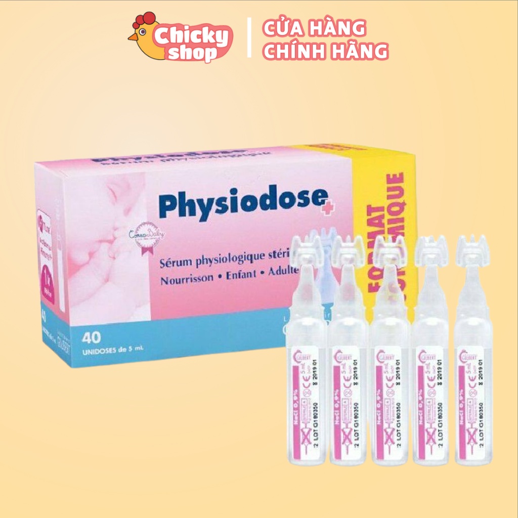 Nước muối sinh lý Physiodose Dr.Papie (Hộp 40 ống x 5ml)