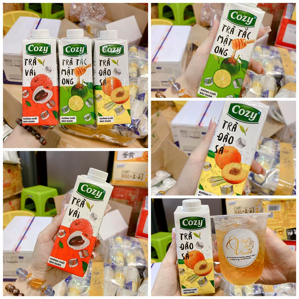LÓC 4 TRÀ COZY ĐÀO/ VẢI/ TẮC