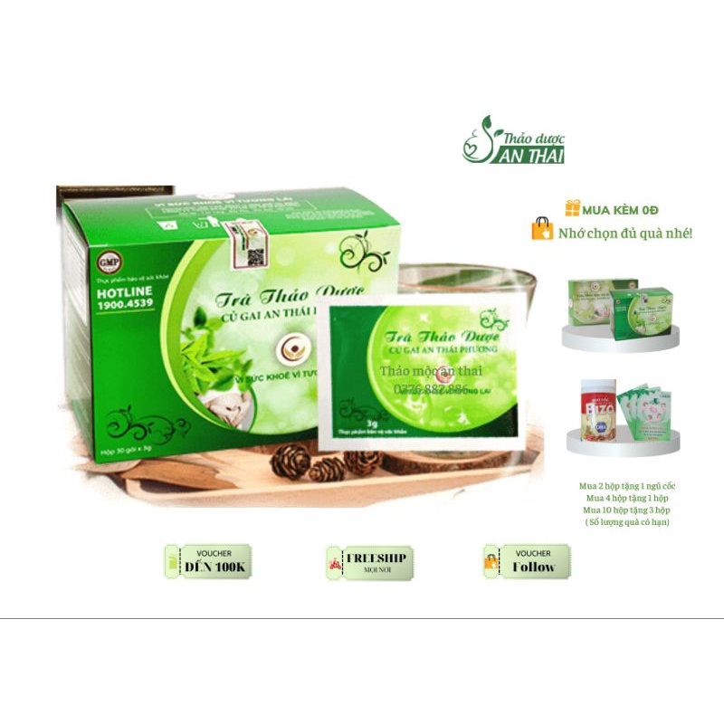 Date mới trà thảo dược củ gai an thái phương - hộp 30 gói
