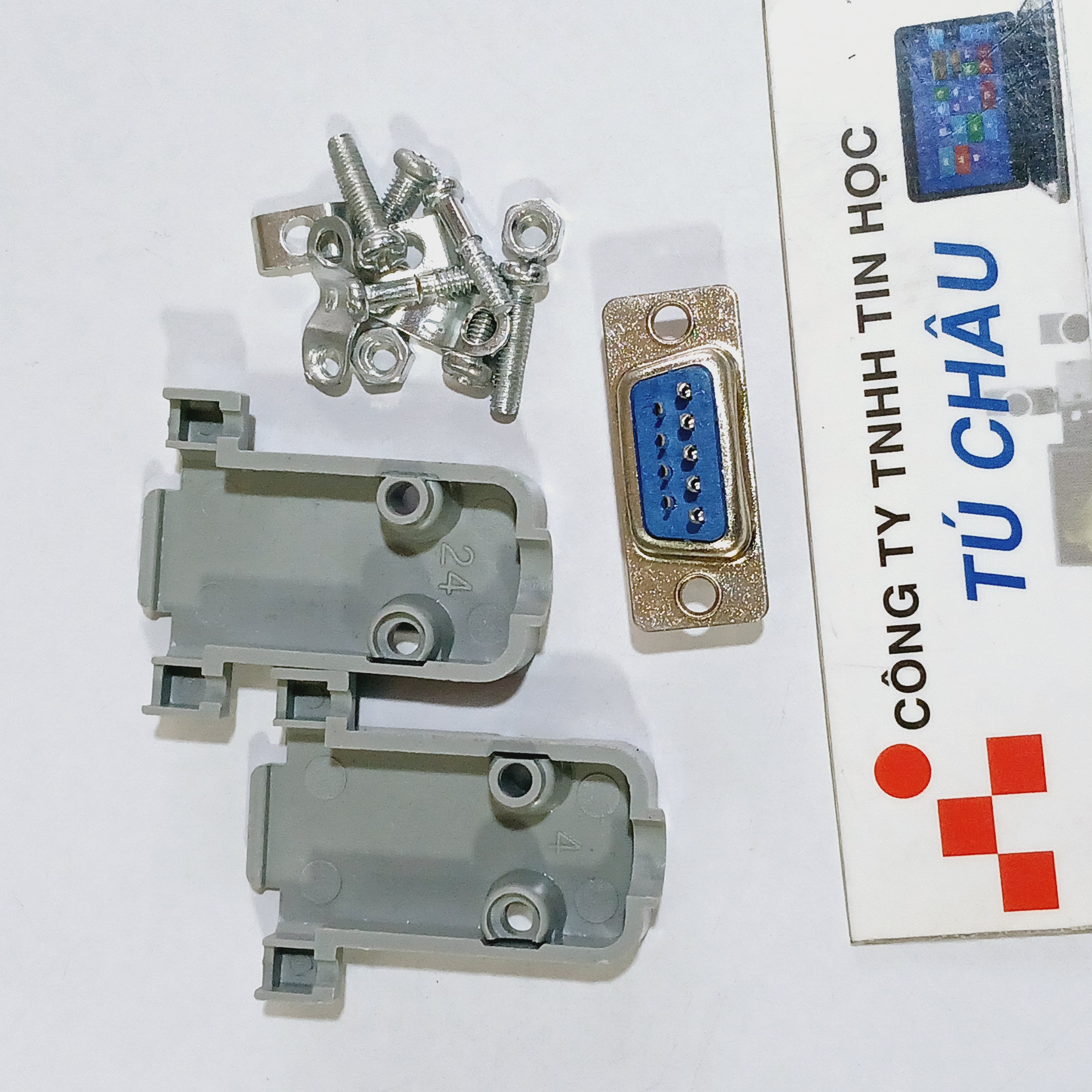 9-Pin Female Com Connector (Db9F - 9m Female) (Including Plastic Cover) / Com 9 Soldering Head (Db9)