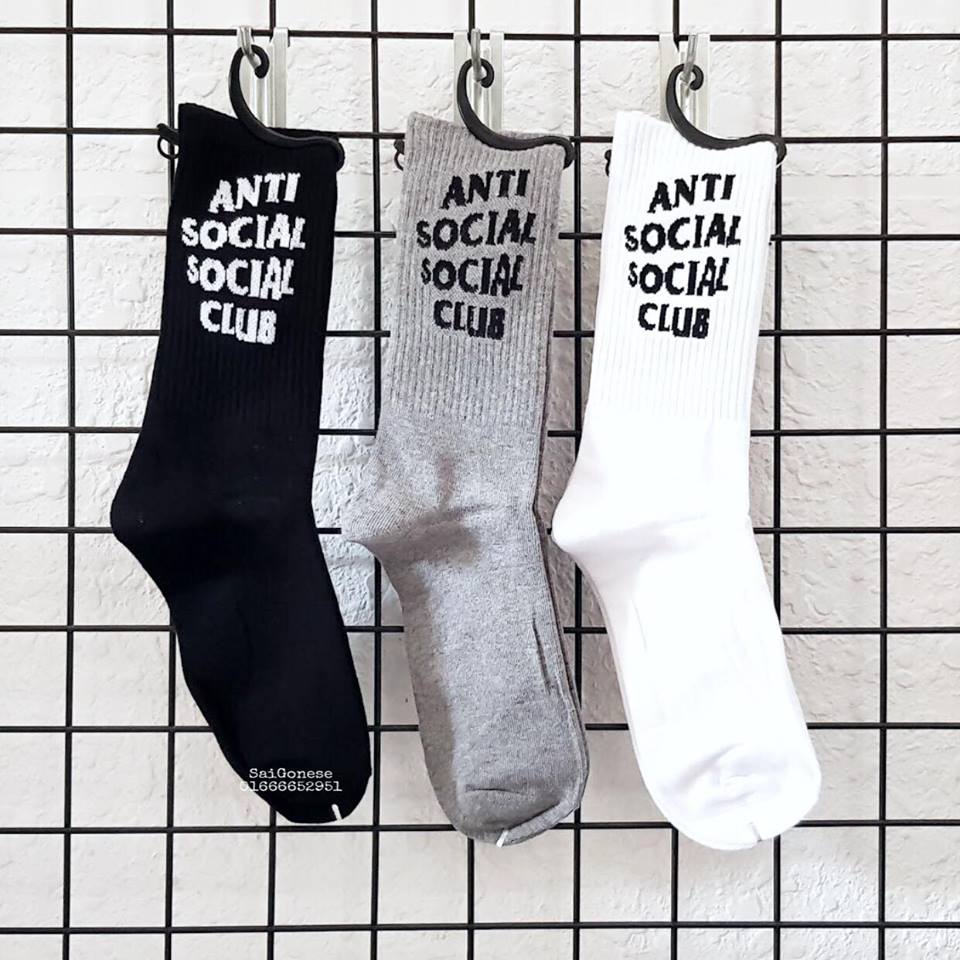 [Hoàn Tiền 15%] Vớ Tất Cao Cổ Anti Social Club Nam Nữ Unisex