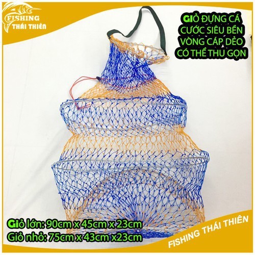 Giỏ Đựng Cá lưới cước 3 Kích Cỡ Nhỏ -Trung -lớn-rộng đựng cá-túi đựng cá