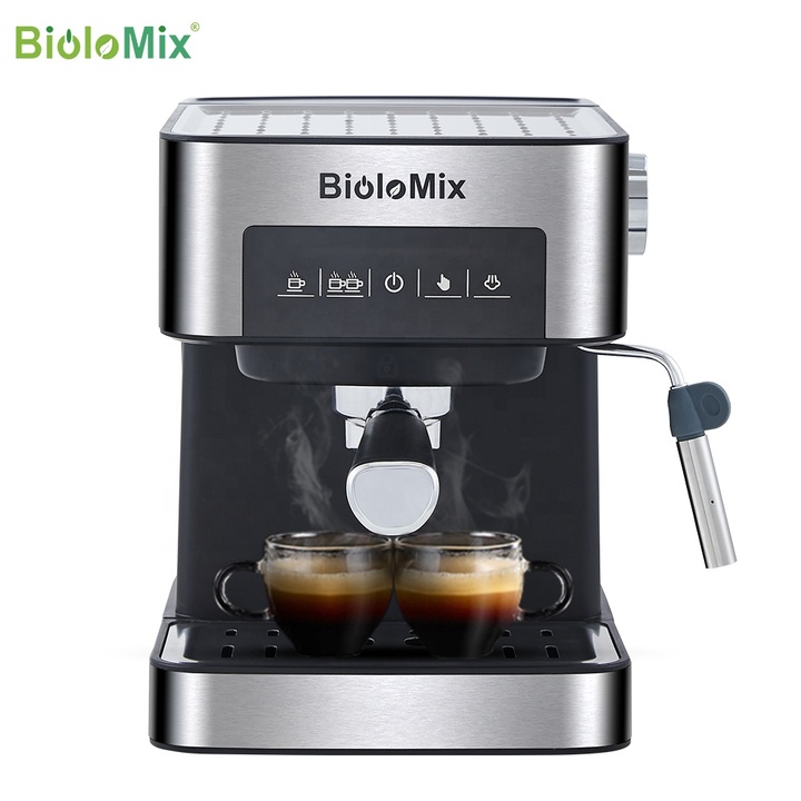 Máy Pha Cà Phê Espresso BioloMix CM6863 Mỹ, Công Suất 850W Với Cảm Ứng LCD, Áp Suất Bơm 20 bar - HÀNG NHẬP KHẨU