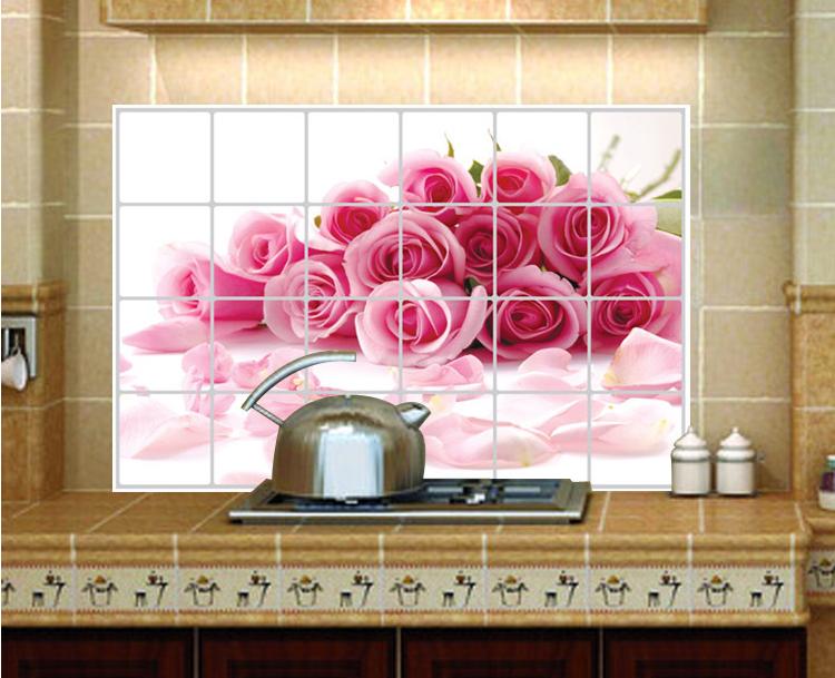 Decal dán bếp tráng nhôm - Hoa Hồng mỏng
