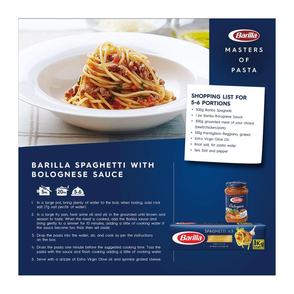Barilla Italian Pasta Spaghetti No.5 1kg