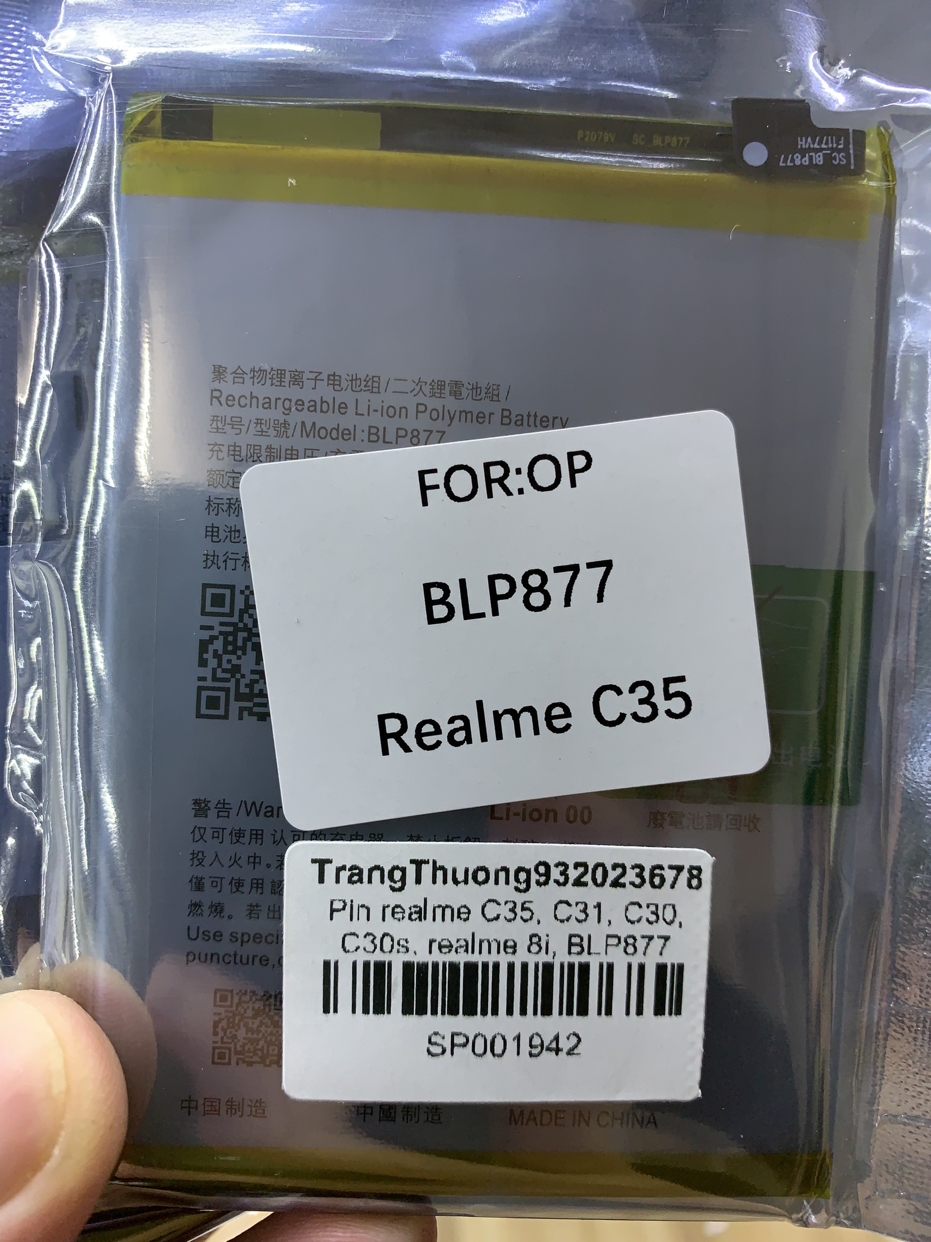 Pin zin realme c35, c31, c30, c30s, realme 8i, blp877