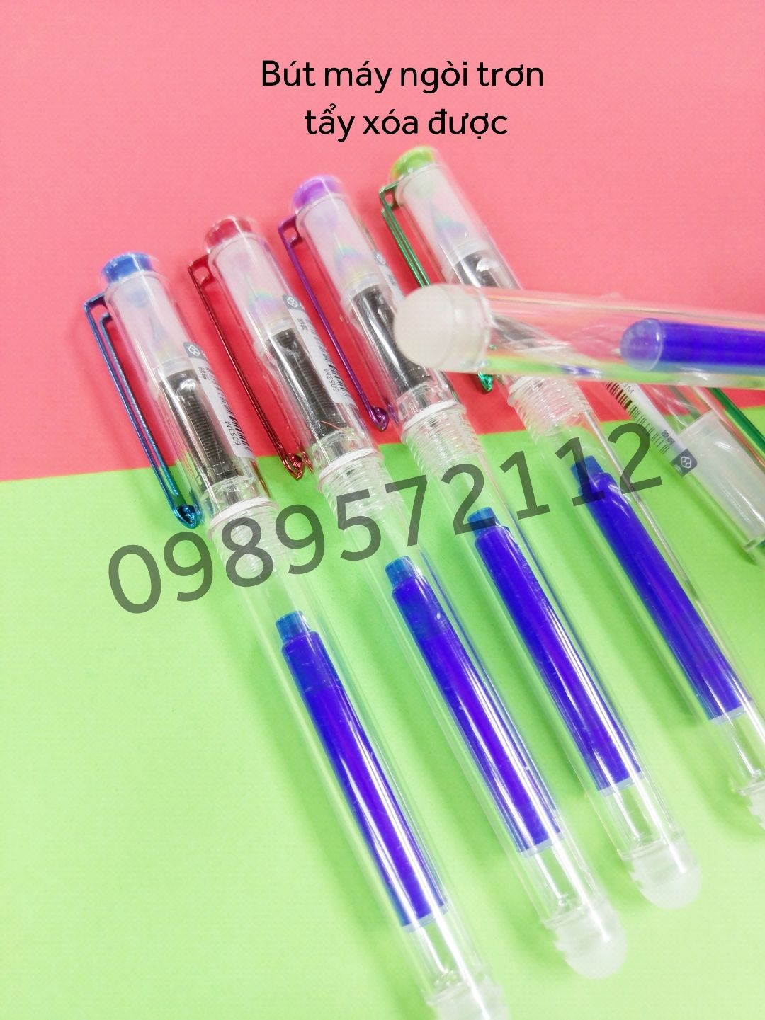 Bút mực tẩy xóa,Bút máy xóa được 6053M. (mực xanh)