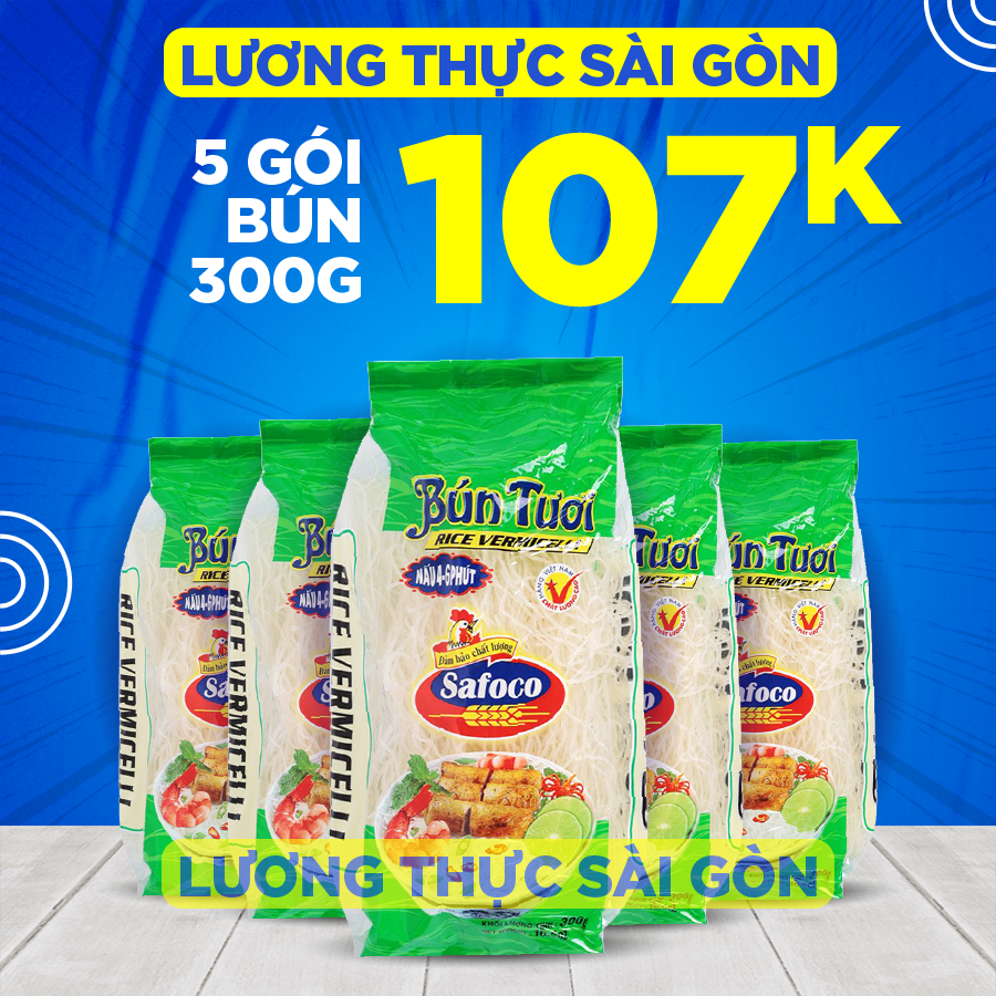 Combo 5 Gói Bún Tươi Safoco 300G