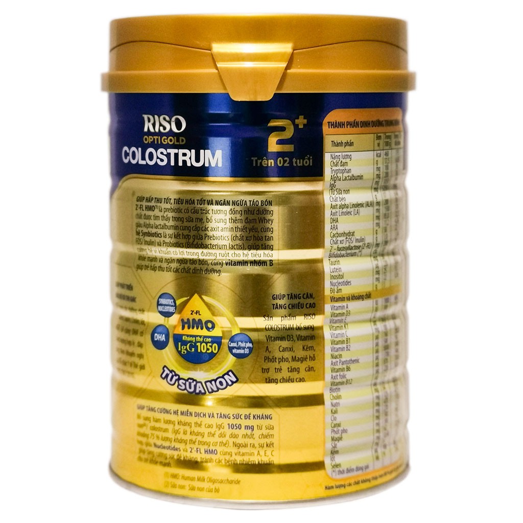 [Hoàn tiền 12%] Sữa Non Riso Opti Gold Colostrum 2+ Lon 800g