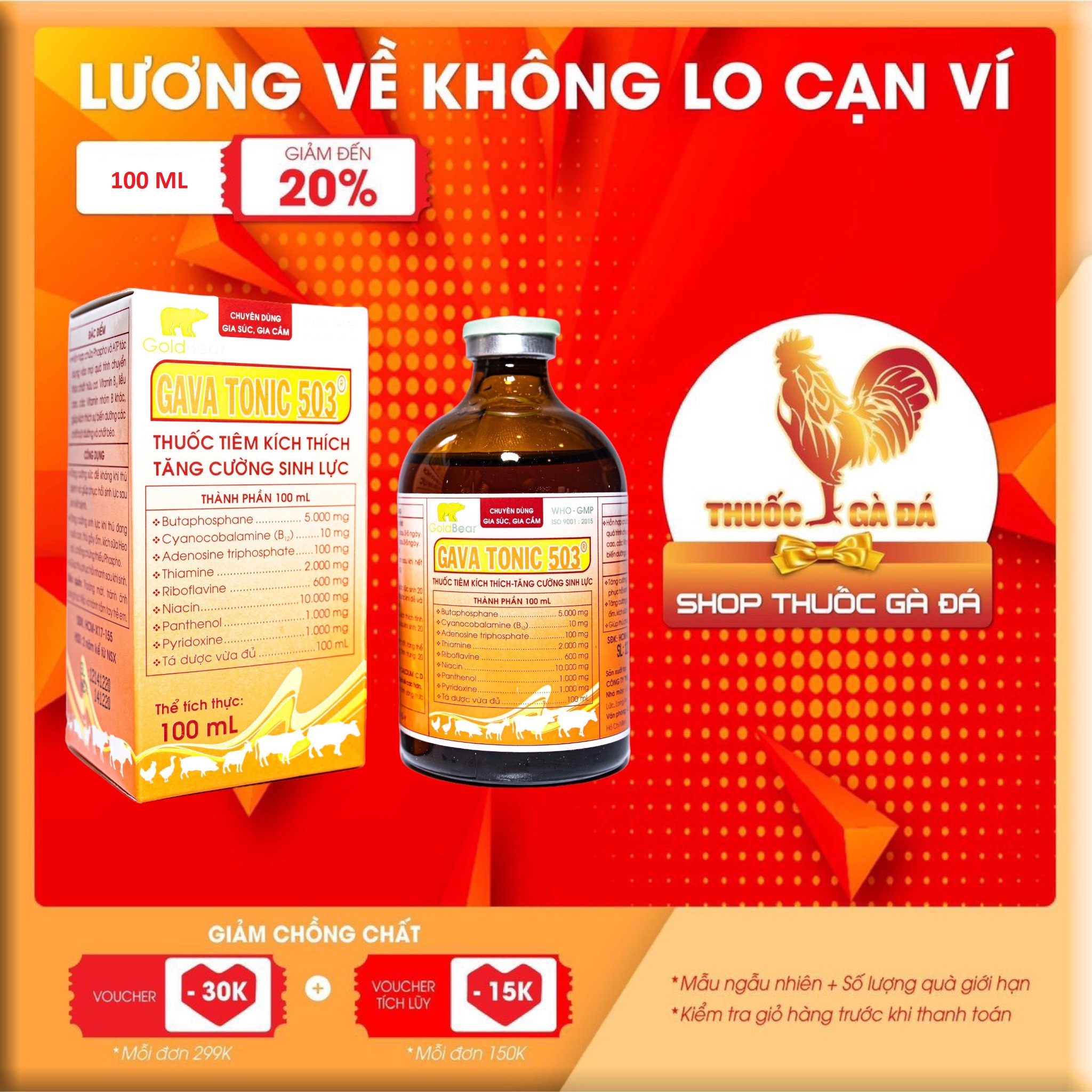 GAVATONIC 503 dinh dưỡng cho gà đá 100ML