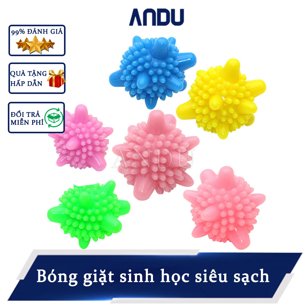 Combo 10 bóng giặt quần áo, bóng giặt mini sinh học siêu sạch, là thẳng quần áo