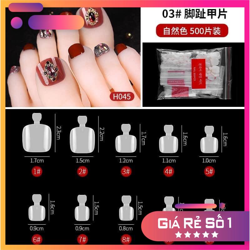 Móng úp chân đục - Loại túi 500 móng đủ size - Mini Nails
