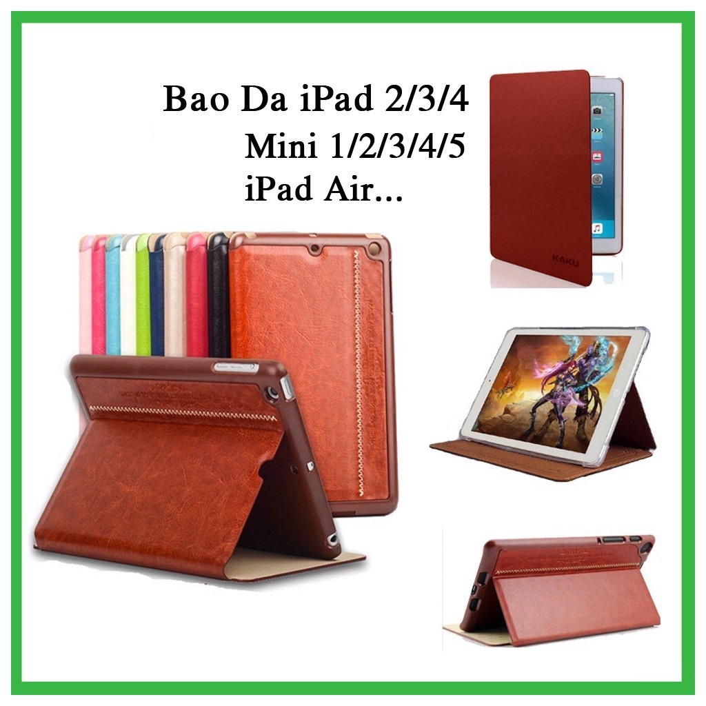 Bao da kaku ipad mini 1/2/3/4/5 - ipad 2/3/4 - air 1/2 - ipad 2017/2018/ - pro 9.7'' /10.5'' đẹp - chất