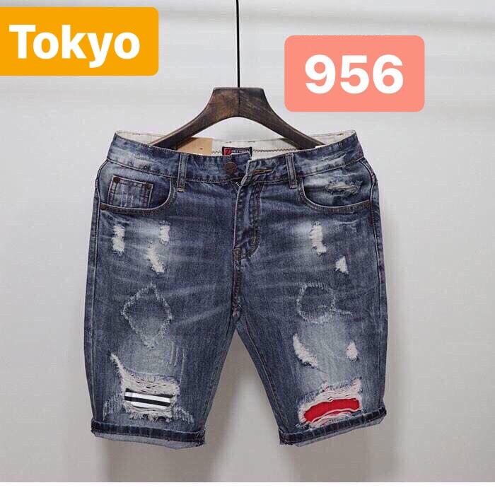 QUẦN SỌT SHORT LỬNG JEAN NAM CHẤT BÒ XANH WASH VẢI ĐỎ ĐEN TK-956 TOKYO FASHION