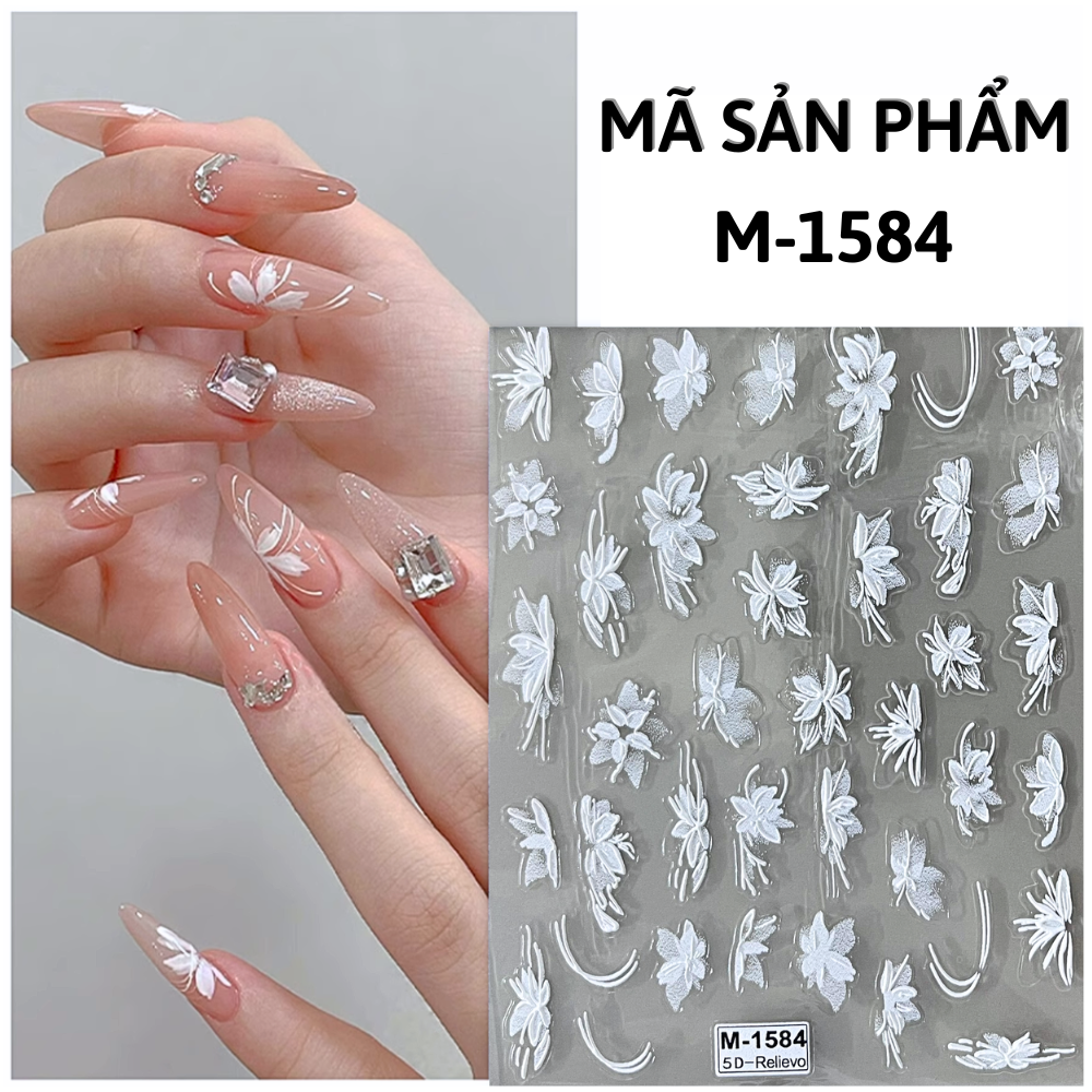 Sticker dán móng nail lụa hoạt hình 5D
