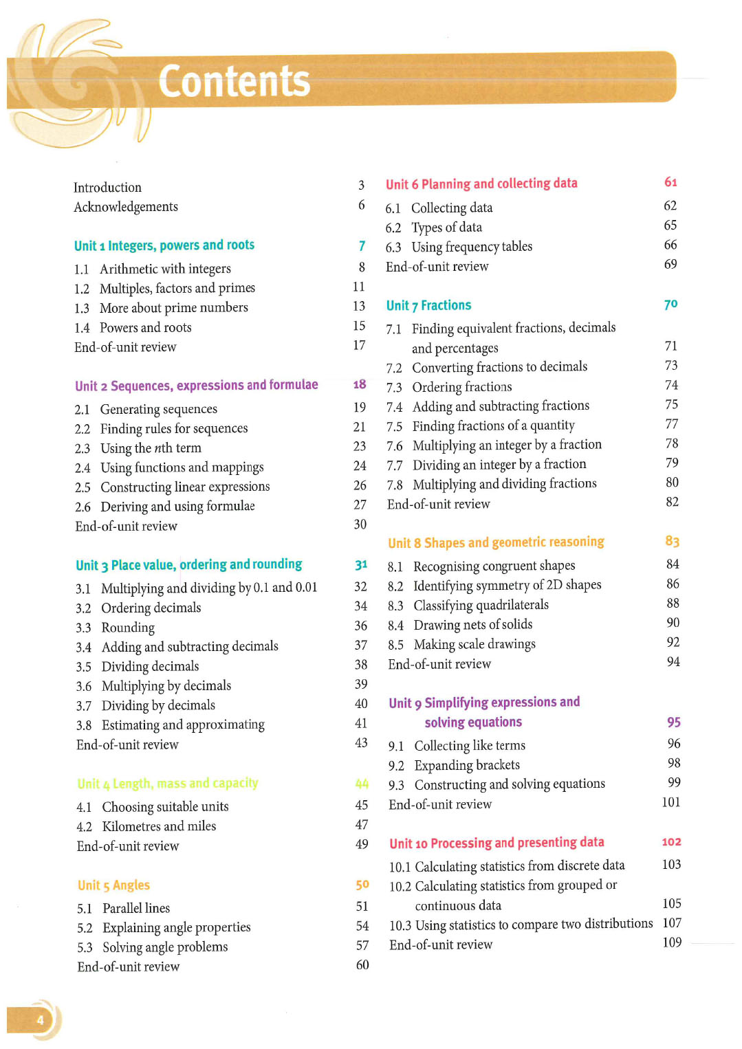Mathematics course book + practice book