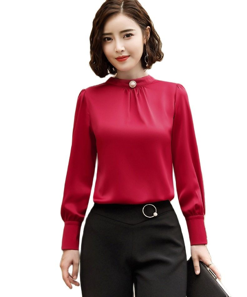 áo sơ mi nữ công sở dài tay , áo lụa ngọc trai - TA99
