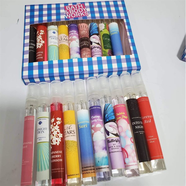 (Không kèm hộp) Set 6 chai nước hoa Body mist BBW chiết chai mini 10ml