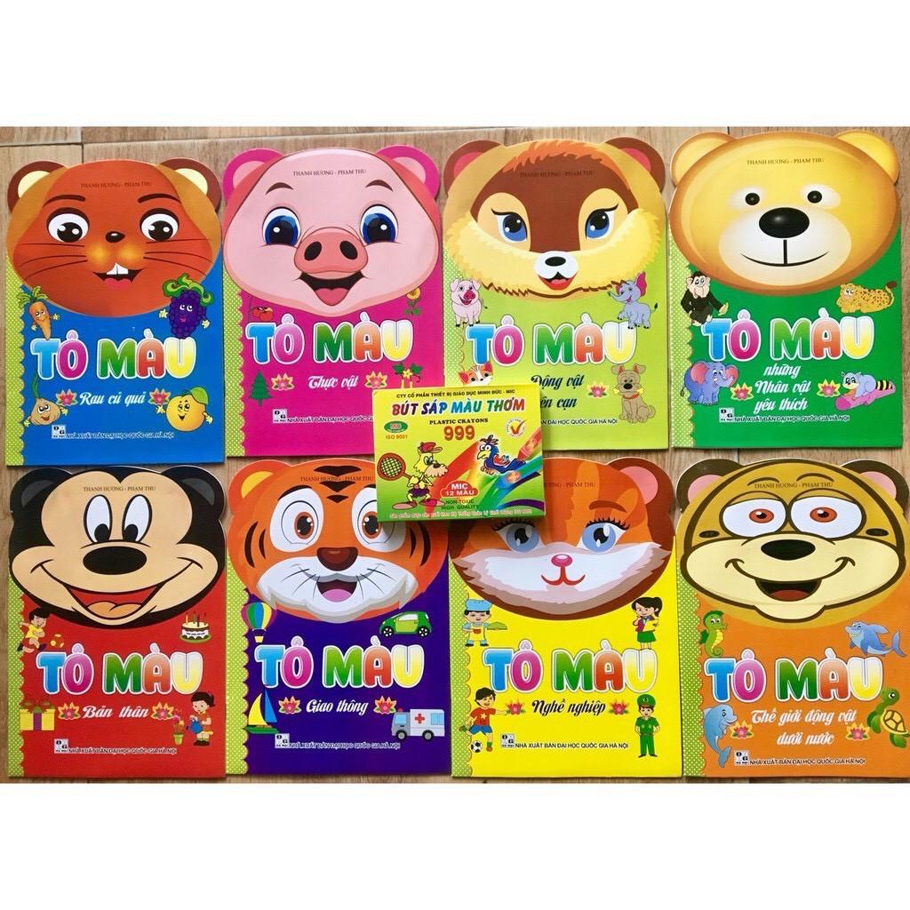 Set 8 Quyển Sách tập tô màu cho bé