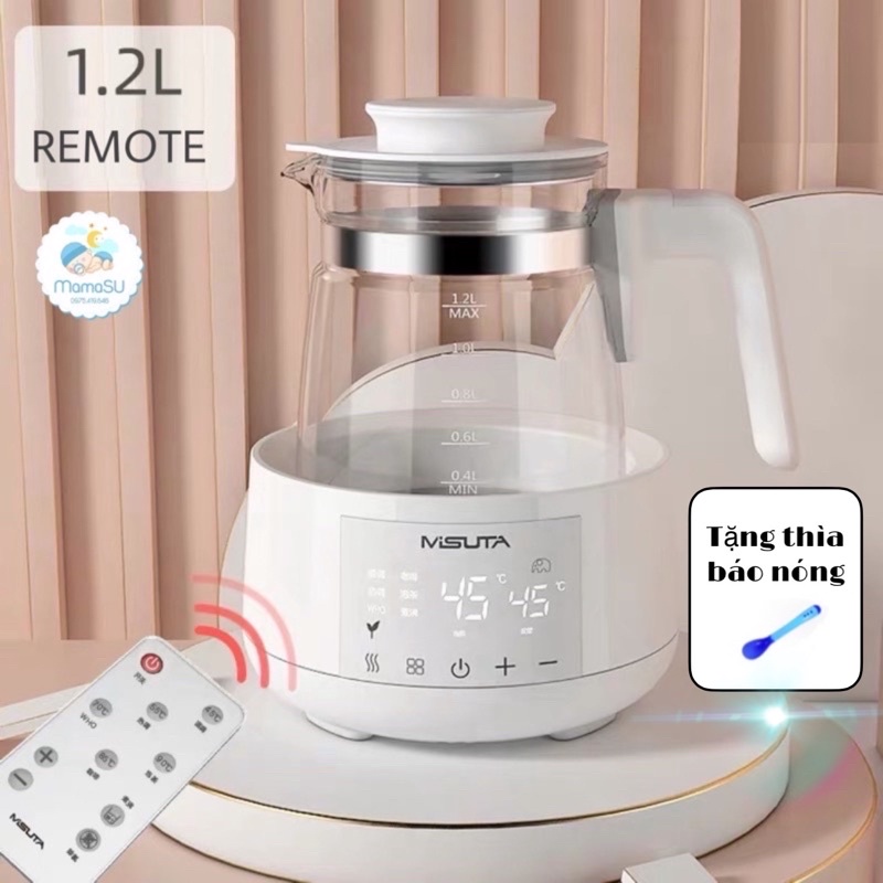 [Mã 44DIENTU80K giảm 6% đơn 400K] Máy hâm nước pha sữa Misuta giữ nhiệt Bình đun nước pha sữa