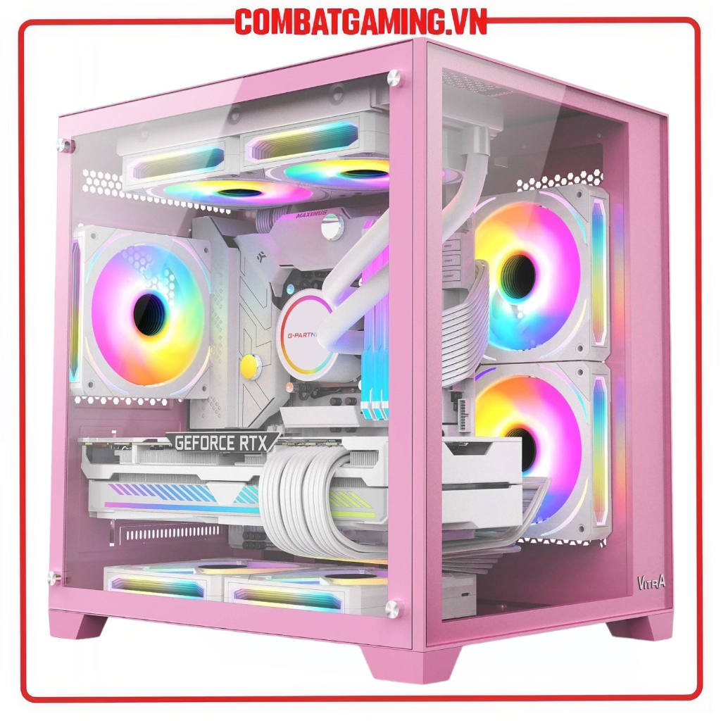 Vỏ Máy Tính Case Vitra Crystal S1 Lite Black/White/Pink (RAD240)