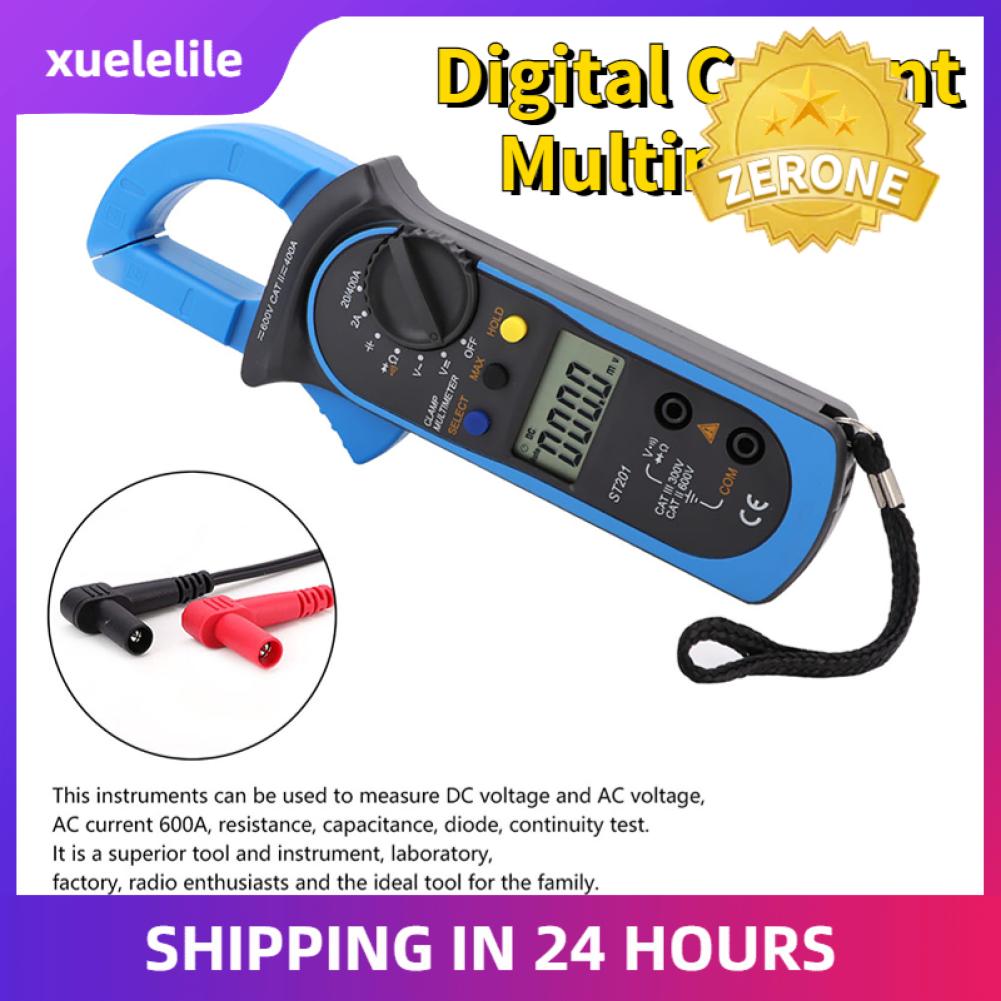 ST201 Automatic Digital Clamp Meter Current Multimeter DC/AC Voltage Resistance Diode Tester