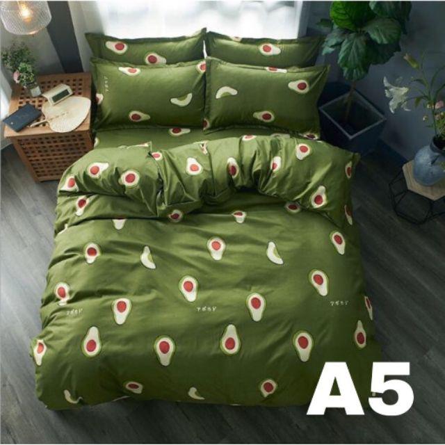 Trọn Bộ 5 món Vỏ Chăn Ga Gối Cotton poly nhập khẩu Hàn Quốc