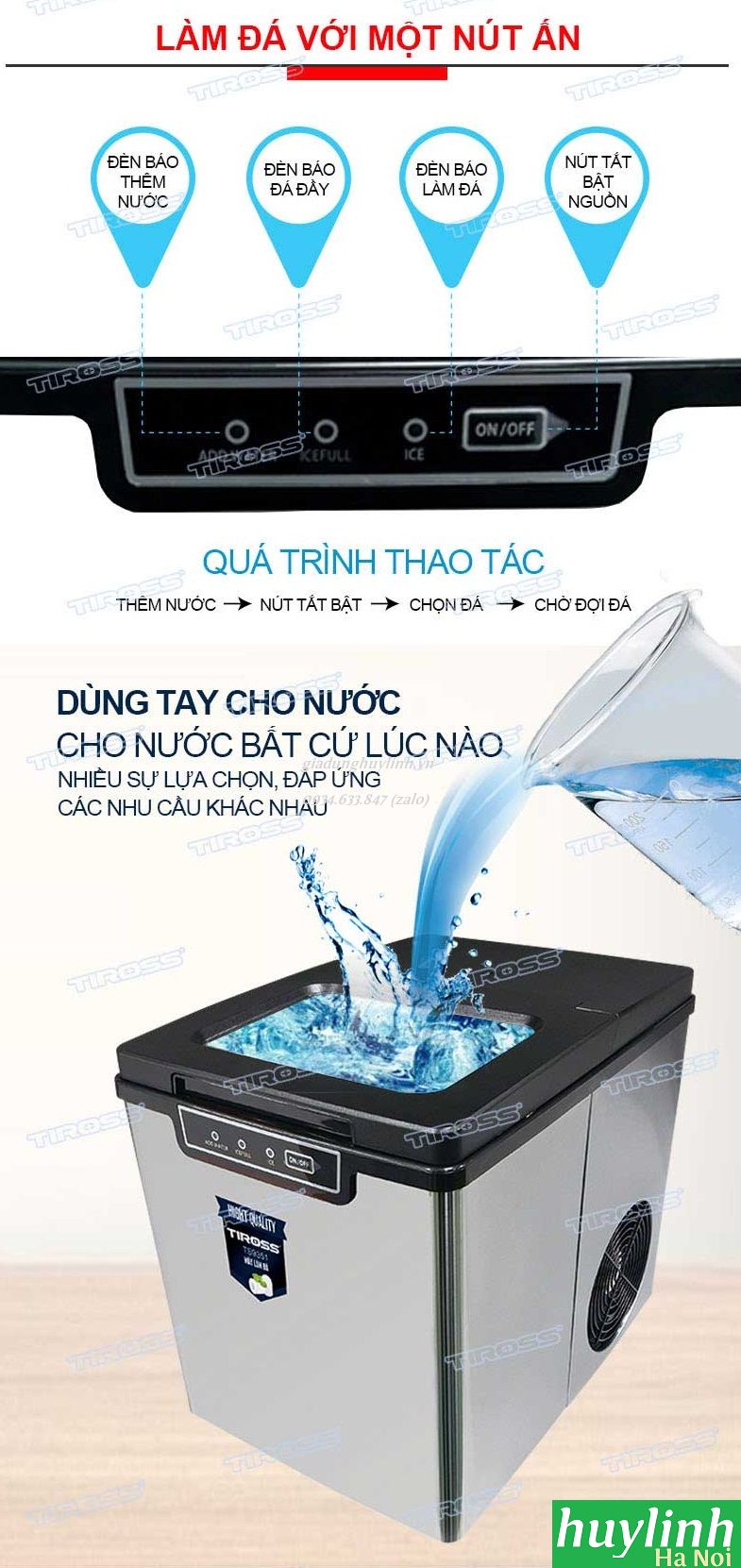 Máy làm đá viên Tiross TS9351