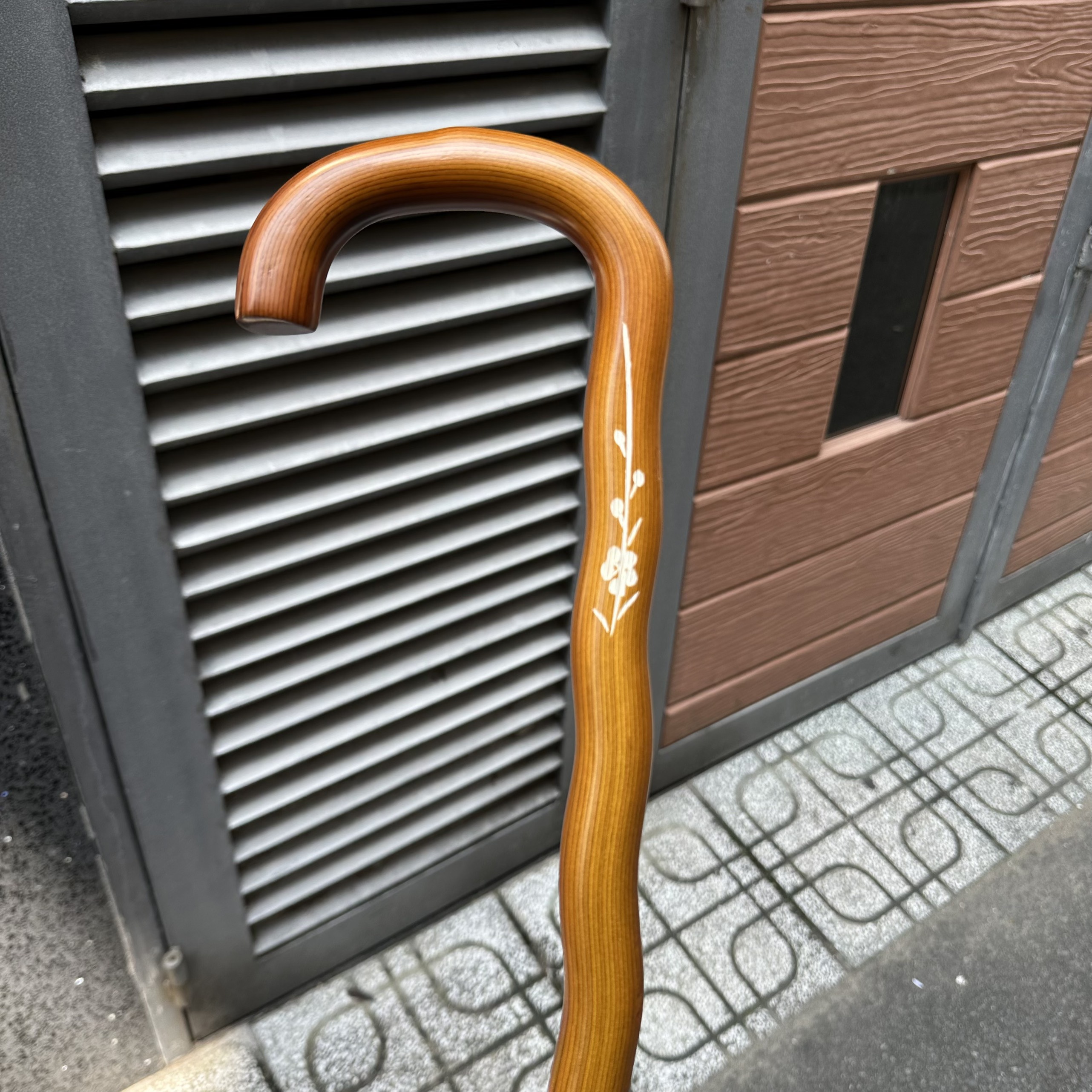 [Type 1] batoong wood stick for elder-wooden walking aid for elder-L handle-solid tree wood