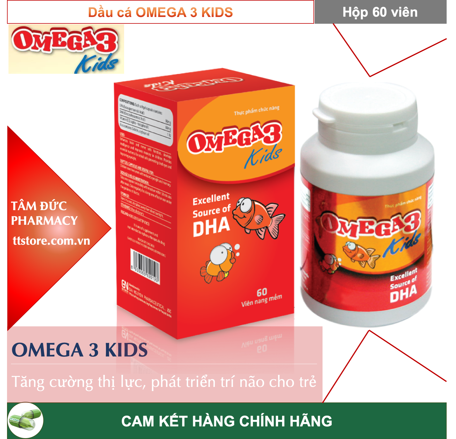 OMEGA 3 KIDS - Tăng cường thị lực chống mỏi mắt phát triển trí não cho bé