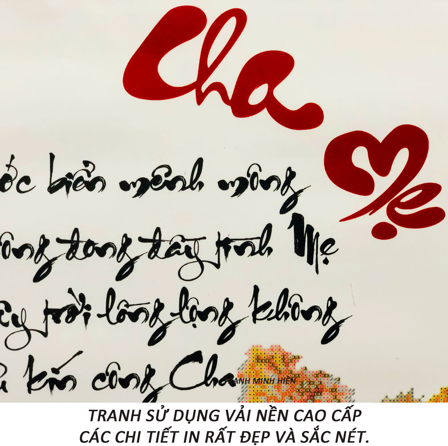 Tranh Đính Đá Cha Mẹ Là Suối Nguồn Hạnh Phúc 26 (Kèm Quà Tặng) - Tranh Minh Hiền (TỰ ĐÍNH ĐÁ)