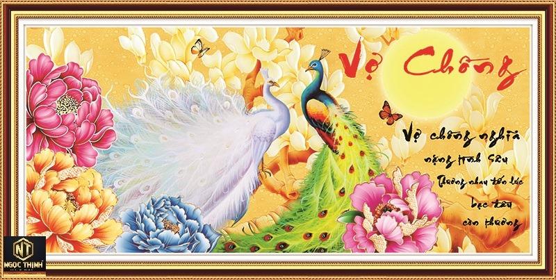 Tranh đính đá cao cấp Venus Vợ Chồng -KT: 103x50Cm