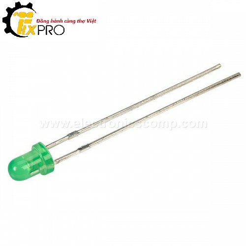 Led 3mm xanh lá cây túi 10c.