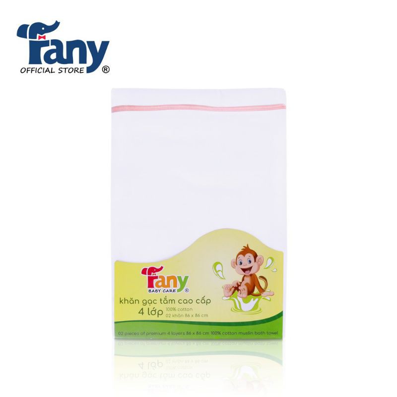 [Túi 2 Khăn] Gạc Tắm Cao Cấp Mềm Mịn 4 Lớp 86 × 86cm