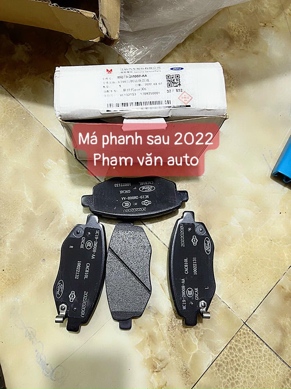 Má phanh Ford Transit 2022 hàng JMC, Bố thắng trước ô tô Transit Phạm Văn Auto