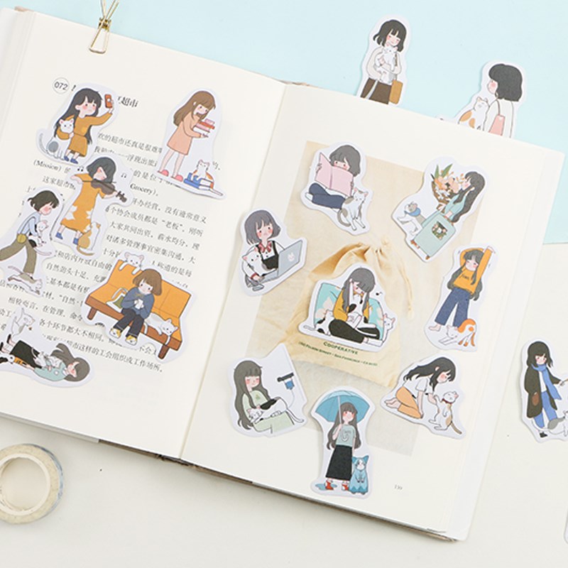 [HCM]40 sticker cổ điển trang trí dễ thương (Hàng có sẵn)