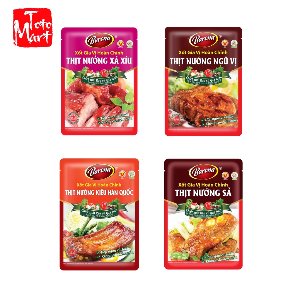Xốt ướp thịt nướng gia vị hoàn chỉnh Barona -Thịt Nướng kiểu Hàn Quốc,Tạp hóa Hiền Trang