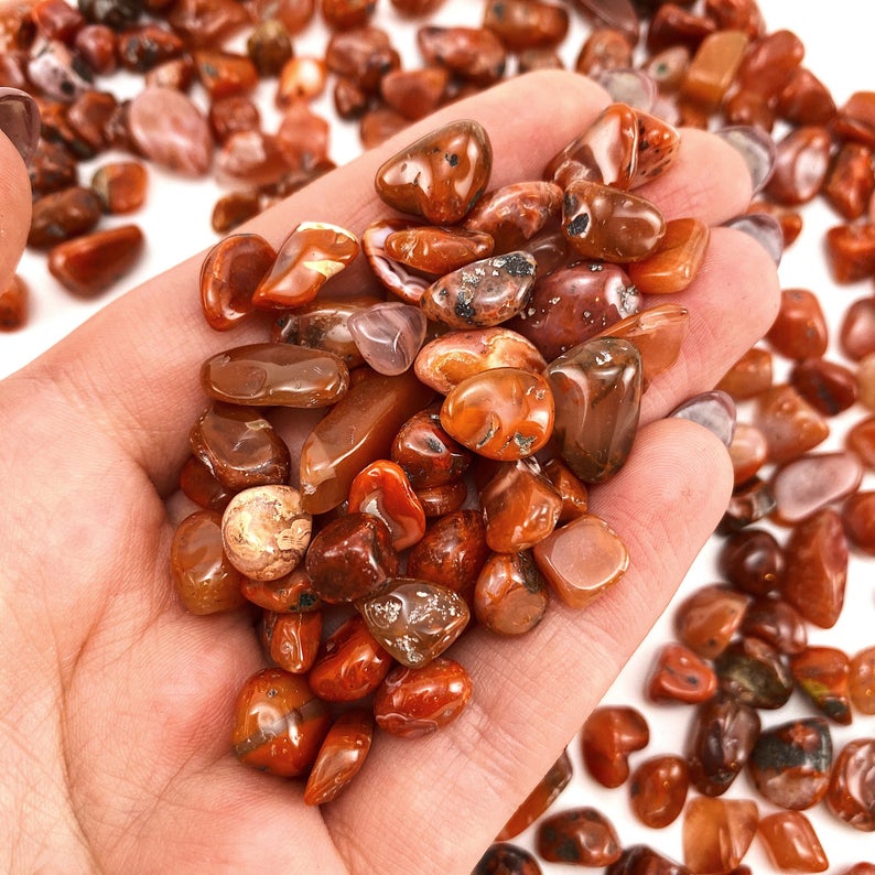 100gr đá mã não đỏ kích thước 1-3 cm [ 100gr to red agate size 2-3 cm; gemstone]