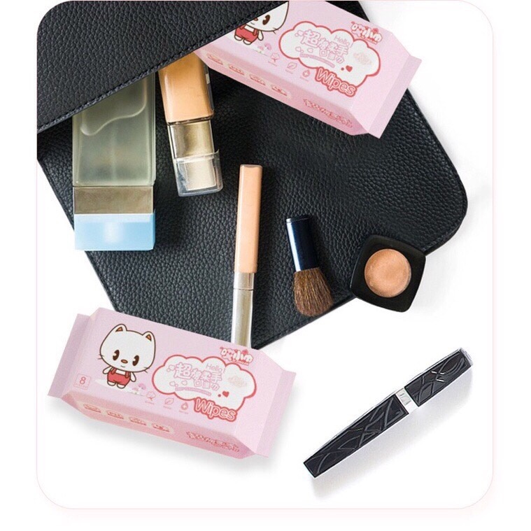 Khăn Giấy Ướt Mini Bỏ Túi Tiện Lợi (Set 8 Gói 64 tờ)