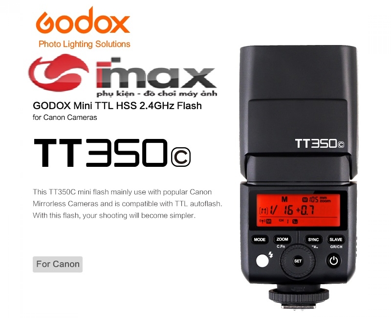 Đèn Flash Godox TT350C cho C , Chính hãng