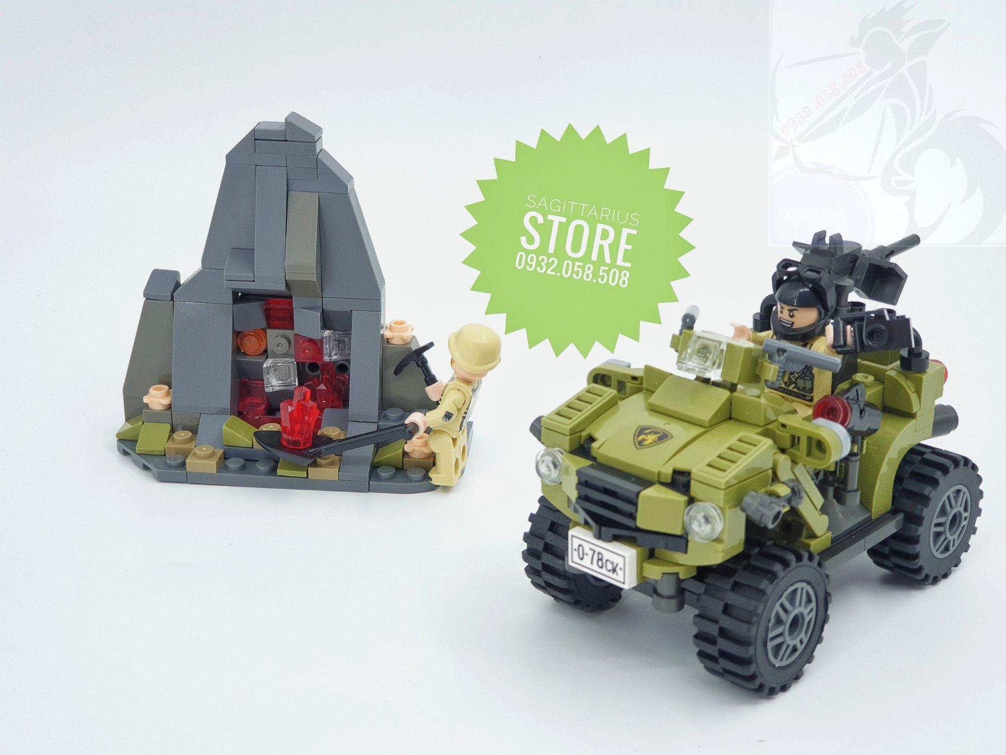 [HCM]Bộ Lego Lắp Ráp Xe Jeep Quân Sự ( 347 Mảnh )