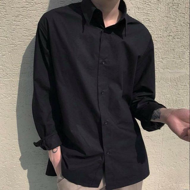 Áo Sơ Mi Đen ❤❤ Áo Sơ Mi Nam Nữ Unisex❤